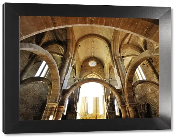 Gothic interior of the Santa Clara a Velha monastery. Coimbra, Portugal