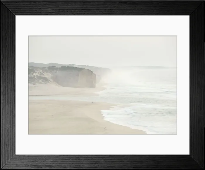 Framed Print : Foz do Arelho seashore in a foggy day. Portugal Framed Print : Foz do Arelho seashore in a foggy day. Portugal