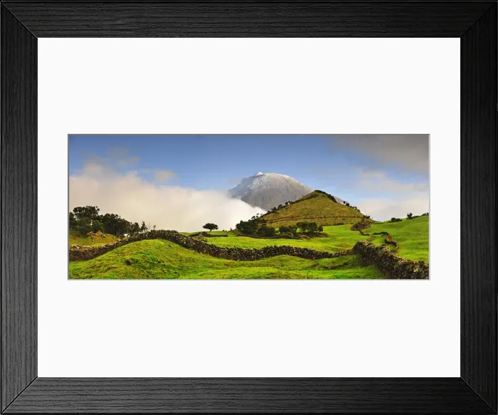 Framed Print : The volcano covered with snow, 2351 meters high, at the Pico island Framed Print : The volcano covered with snow, 2351 meters high, at the Pico island