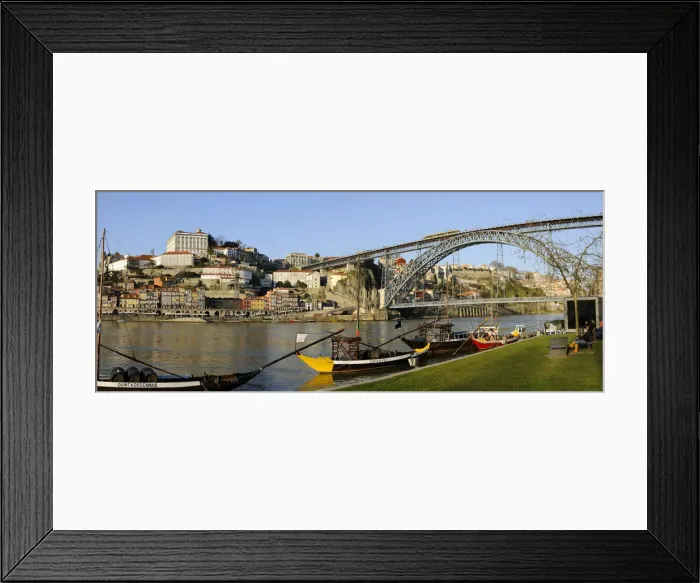 Framed Print : Oporto, capital of the Port wine, with the Douro river and Dom Luis bridge, Portugal Framed Print : Oporto, capital of the Port wine, with the Douro river and Dom Luis bridge, Portugal