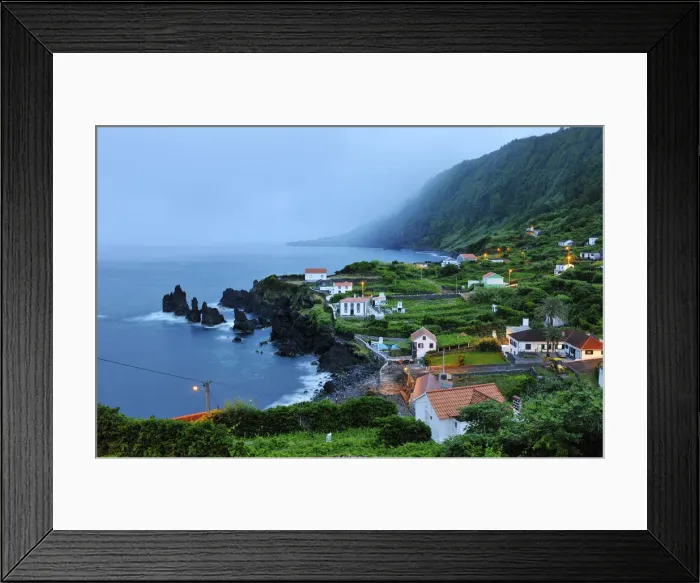 Framed Print : Faja do Ouvidor and Faja da Ribeira d Areia in a rainy day Framed Print : Faja do Ouvidor and Faja da Ribeira d Areia in a rainy day