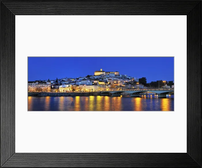 Framed Print : Coimbra and the Mondego river at sunset. Portugal