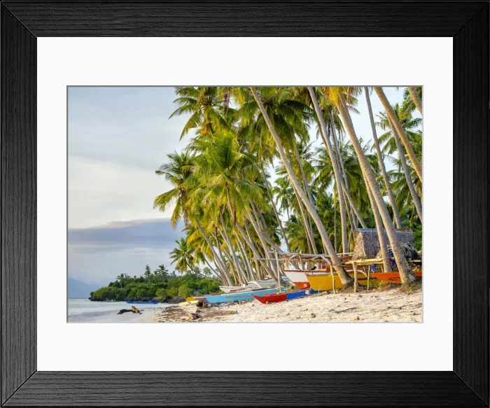 Framed Print : Colorful fishing boats on Paliton Beach, San Juan, Siquijor Island, Central Visayas Framed Print : Colorful fishing boats on Paliton Beach, San Juan, Siquijor Island, Central Visayas