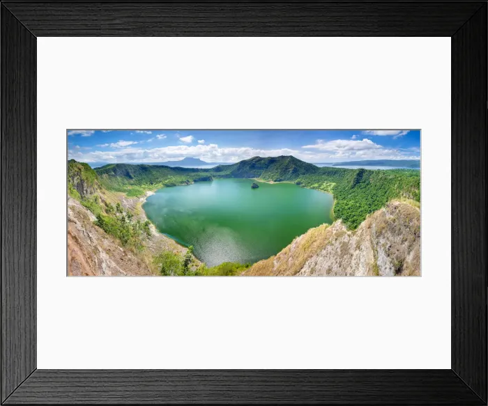 Framed Print : Crater lake of Taal Volcano on Taal Volcano Island, Talisay, Batangas Province