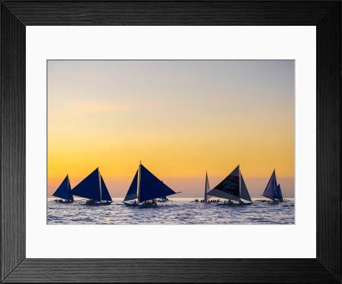 Framed Print : Sailboats at sunset on White Beach, Boracay Island, Aklan Province, Western Visayas Framed Print : Sailboats at sunset on White Beach, Boracay Island, Aklan Province, Western Visayas