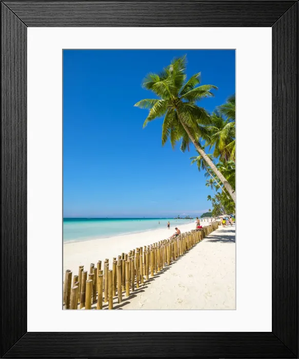 Framed Print : White sand and palm trees on White Beach, Boracay Island, Aklan Province, Western Visayas Framed Print : White sand and palm trees on White Beach, Boracay Island, Aklan Province, Western Visayas