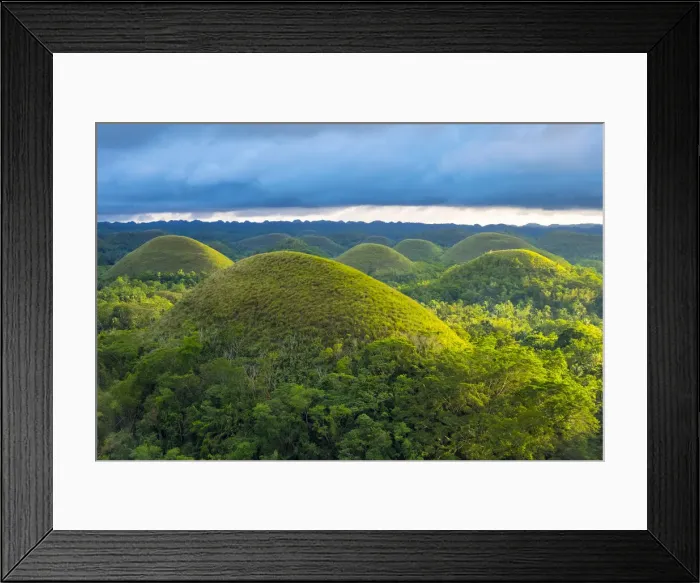 Framed Print : Chocolate Hills in late afternoon, Carmen, Bohol, Central Visayas, Philippines