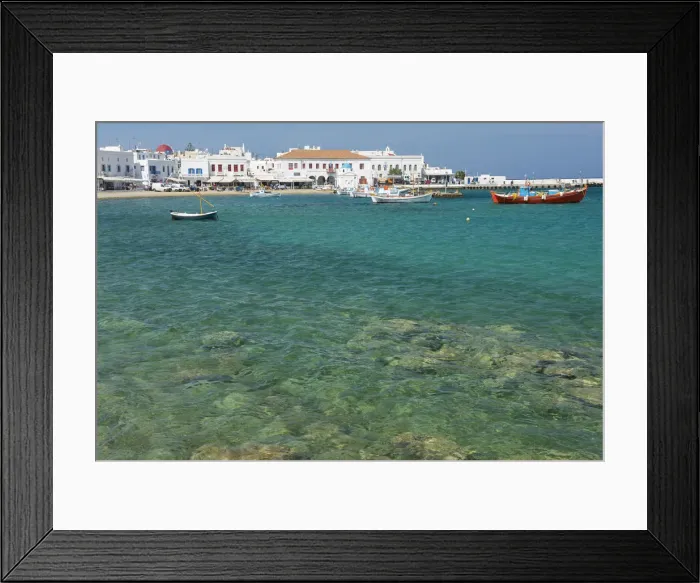 Framed Print : Europe, Greece, Cyclades island, Aegean Sea, Mykonos, Myconos harbour