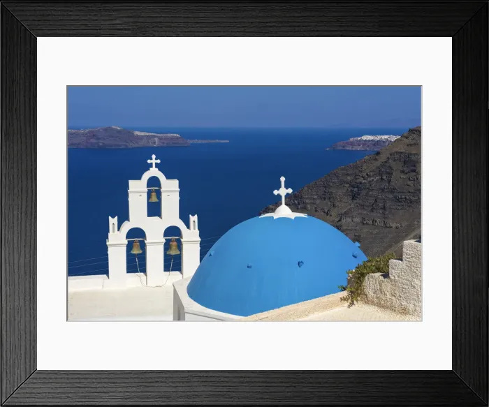 Framed Print : Church in Firostefani, Santorini, Cyclades, Greece Framed Print : Church in Firostefani, Santorini, Cyclades, Greece