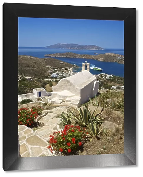 Church above Ios Bay, Ios Island, Cyclades, Greece