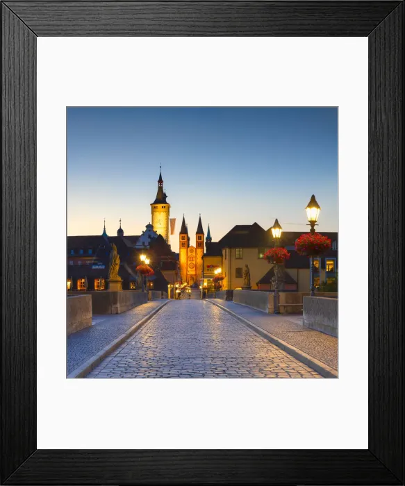 Framed Print : Old Main Bridge at dawn, Wurzburg, Bavaria, Germany Framed Print : Old Main Bridge at dawn, Wurzburg, Bavaria, Germany