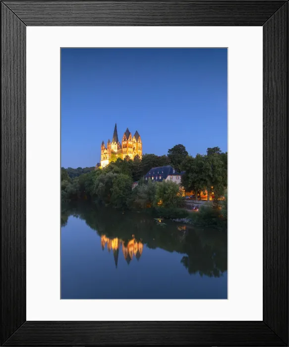 Framed Print : Cathedral (Dom) and River Lahn at dusk, Limburg, Hesse, Germany Framed Print : Cathedral (Dom) and River Lahn at dusk, Limburg, Hesse, Germany