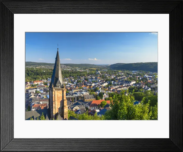 Framed Print : Lutheran Pfarrkirche and view of town, Marburg, Hesse, Germany Framed Print : Lutheran Pfarrkirche and view of town, Marburg, Hesse, Germany