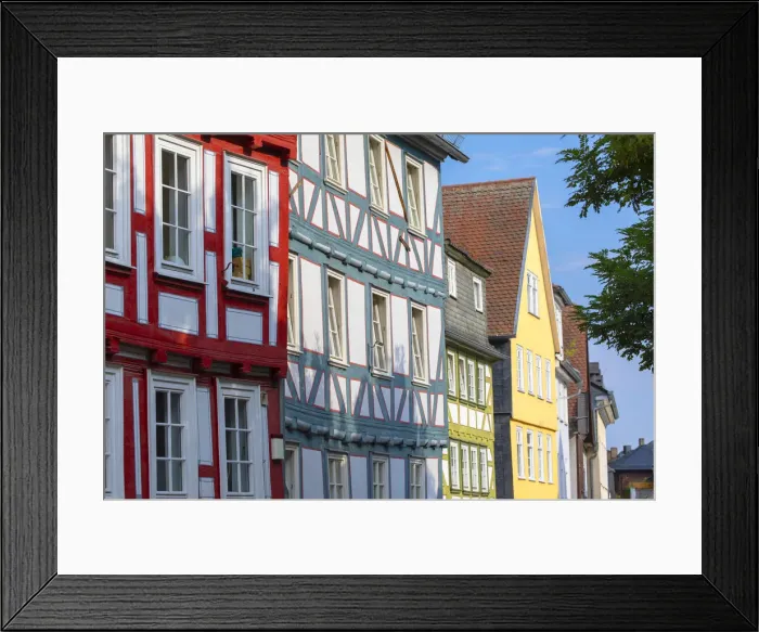 Framed Print : Half-timbered buildings, Marburg, Hesse, Germany Framed Print : Half-timbered buildings, Marburg, Hesse, Germany