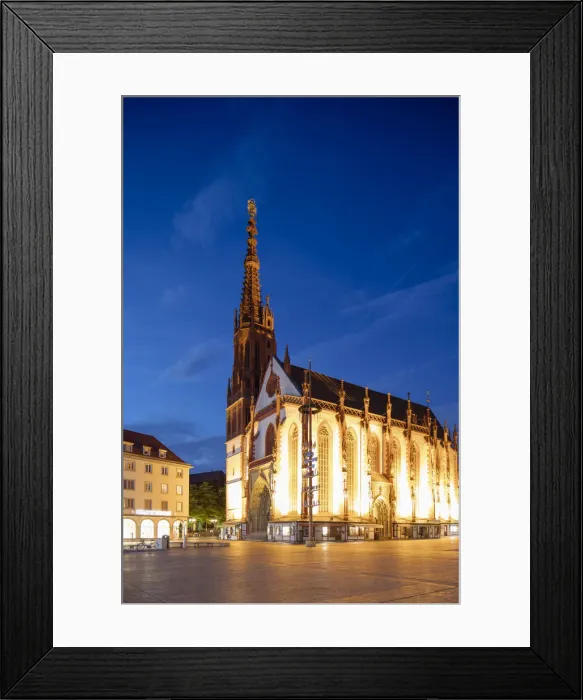 Framed Print : Marienkapelle at dusk, Wurzburg, Bavaria, Germany Framed Print : Marienkapelle at dusk, Wurzburg, Bavaria, Germany