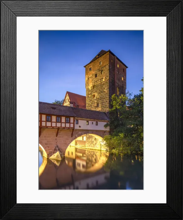 Framed Print : Weinstadel and River Pegnitz at dusk, Nuremberg, Bavaria, Germany Framed Print : Weinstadel and River Pegnitz at dusk, Nuremberg, Bavaria, Germany