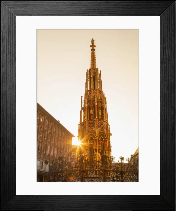 Framed Print : Schoner Brunnen fountain at sunrise, Nuremberg, Bavaria, Germany Framed Print : Schoner Brunnen fountain at sunrise, Nuremberg, Bavaria, Germany
