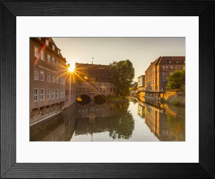 Framed Print : Heilig-Geist Spital on River Pegnitz at sunrise, Nuremberg, Bavaria, Germany