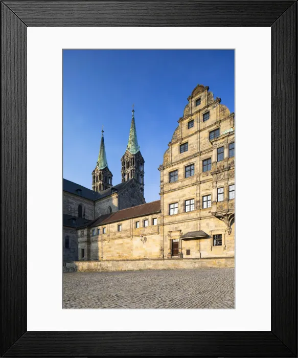 Framed Print : Kaiserdom (Imperial Cathedral) and Ratsstube Historiches Museum, Bamberg (UNESCO World Framed Print : Kaiserdom (Imperial Cathedral) and Ratsstube Historiches Museum, Bamberg (UNESCO World