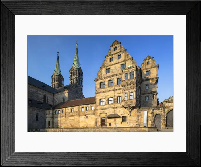 Framed Print : Kaiserdom (Imperial Cathedral) and Ratsstube Historiches Museum, Bamberg (UNESCO World
