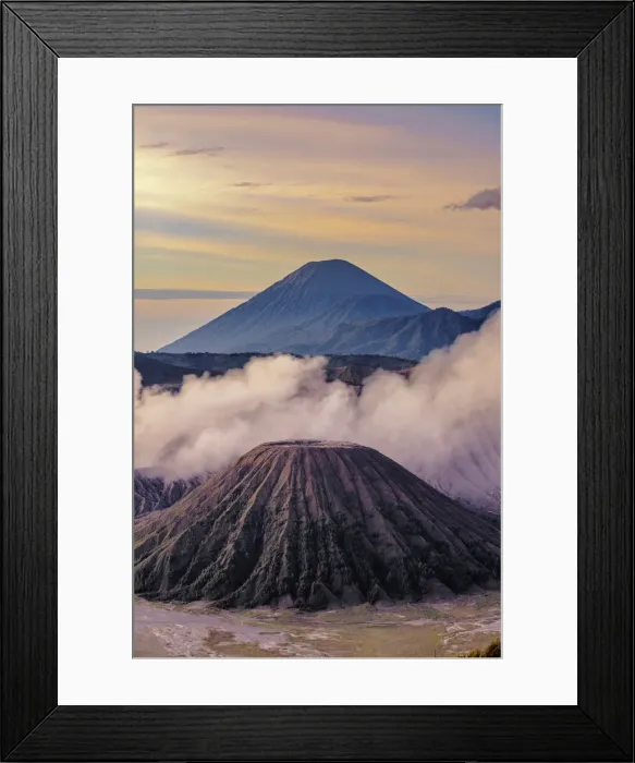 Framed Print : Java, Indonesia, South East Asia. High angle view of Mount Bromo at sunrise