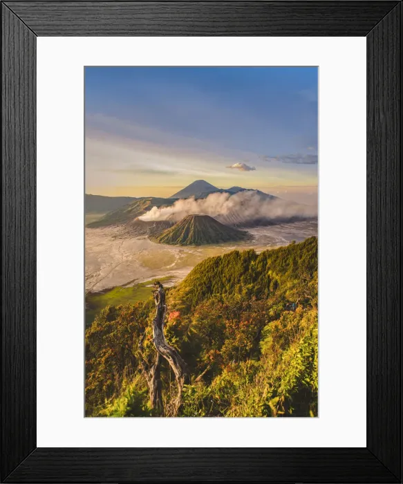 Framed Print : Java, Indonesia, South East Asia. High angle view of Mount Bromo at sunrise