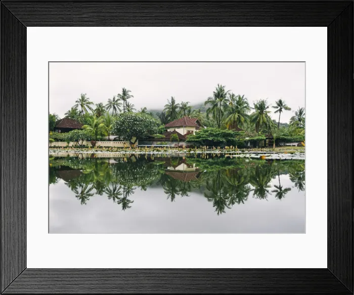 Framed Print : Candidasa, Karangasem, Bali, Indonesia. Perfect reflections on the lotus lagoon Framed Print : Candidasa, Karangasem, Bali, Indonesia. Perfect reflections on the lotus lagoon
