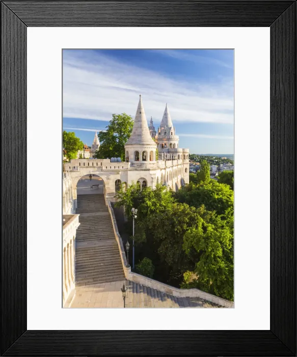 Framed Print : Hungary, Central Hungary, Budapest. Fishermans Bastion takes its name Framed Print : Hungary, Central Hungary, Budapest. Fishermans Bastion takes its name