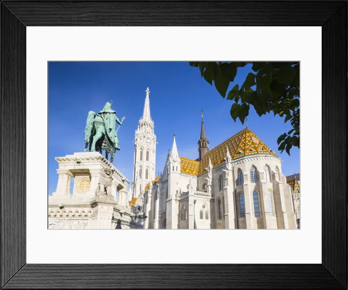 Framed Print : Hungary, Central Hungary, Budapest. St. Matthias Church and St Stephen Statue Framed Print : Hungary, Central Hungary, Budapest. St. Matthias Church and St Stephen Statue