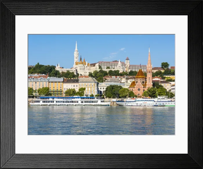 Framed Print : Danube River and Buda side in the morning light, Budapest, Hungary Framed Print : Danube River and Buda side in the morning light, Budapest, Hungary