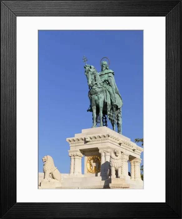 Framed Print : Statue of St Istvan at Fishermans Bastion, Budapest, Hungary Framed Print : Statue of St Istvan at Fishermans Bastion, Budapest, Hungary