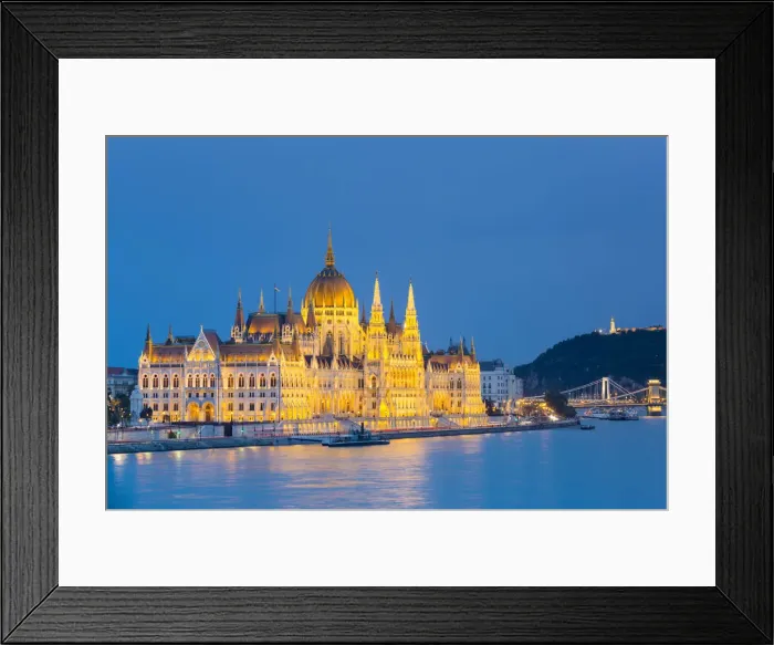 Framed Print : Hungary, Central Hungary, Budapest. Chain Bridge and the Hungarian Parliament Building Framed Print : Hungary, Central Hungary, Budapest. Chain Bridge and the Hungarian Parliament Building