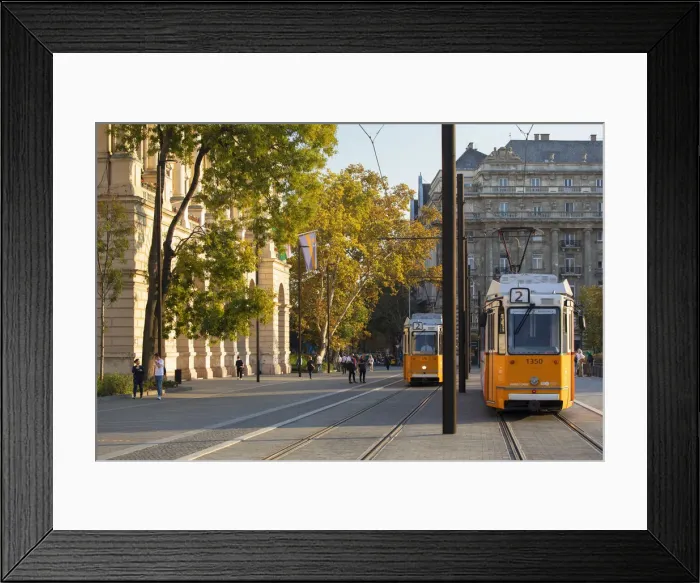 Framed Print : Trams in Kossuth Lajos Square, Budapest, Hungary Framed Print : Trams in Kossuth Lajos Square, Budapest, Hungary