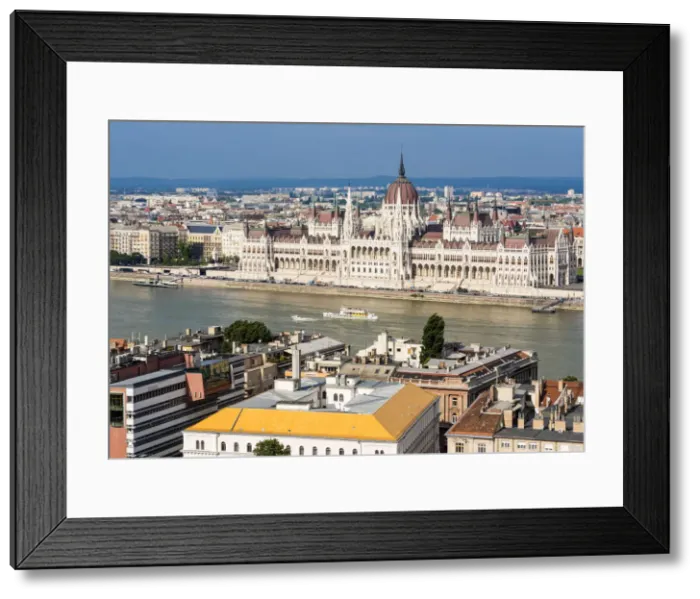 Framed Print : Views towards Danube and Hungarian Parliament from the Fishermans Bastion Framed Print : Views towards Danube and Hungarian Parliament from the Fishermans Bastion