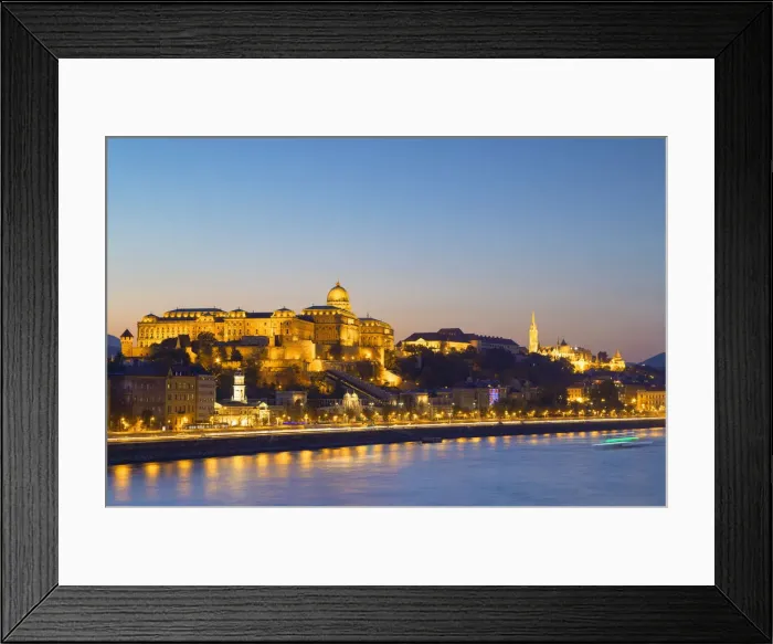 Framed Print : Buda Castle, Fishermans Bastion and River Danube at sunset, Budapest, Hungary Framed Print : Buda Castle, Fishermans Bastion and River Danube at sunset, Budapest, Hungary