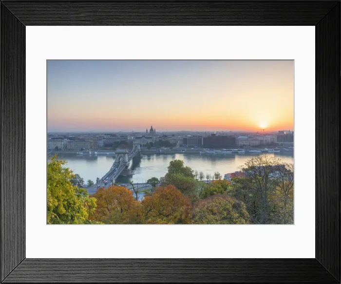 Framed Print : View of Budapest at sunrise, Budapest, Hungary Framed Print : View of Budapest at sunrise, Budapest, Hungary