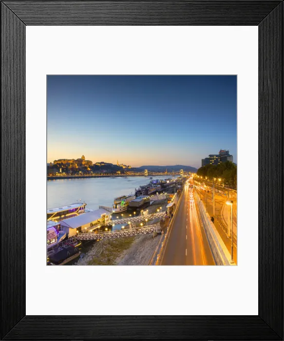 Framed Print : Buda Castle and River Danube at dusk, Budapest, Hungary Framed Print : Buda Castle and River Danube at dusk, Budapest, Hungary