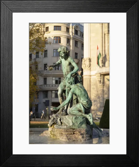 Framed Print : Statue of fountain in Vigado Square, Budapest, Hungary Framed Print : Statue of fountain in Vigado Square, Budapest, Hungary