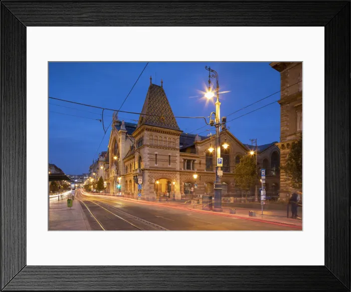 Framed Print : Central Market Hall at dusk, Budapest, Hungary