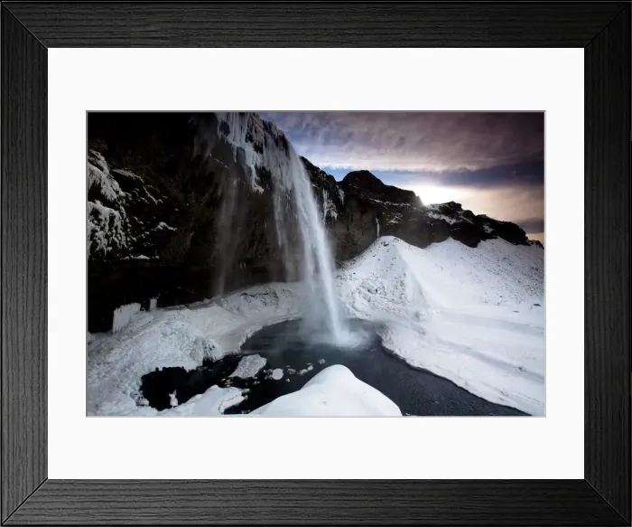 Framed Print : Seljalandsfoss Waterfall in Winter, Iceland Framed Print : Seljalandsfoss Waterfall in Winter, Iceland