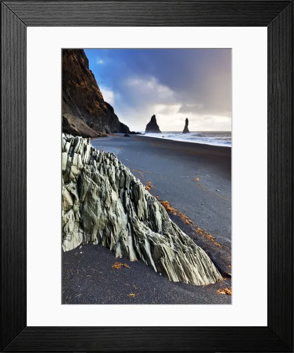 Framed Print : Sea Stacks at Reynisdranger, near Vik, Iceland