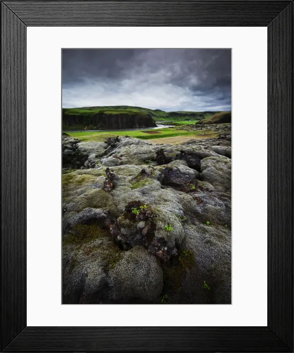 Framed Print : Moss-covered Lava Field, Iceland Framed Print : Moss-covered Lava Field, Iceland