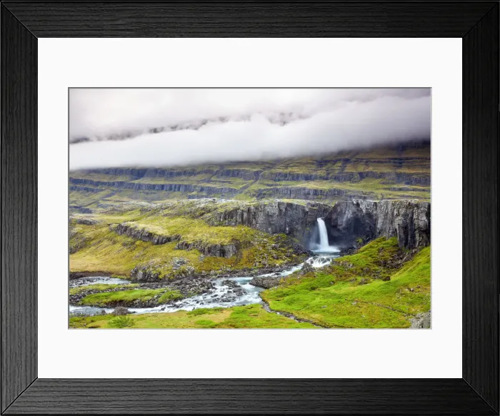 Framed Print : Eastfjords Waterfall, Eastern Iceland