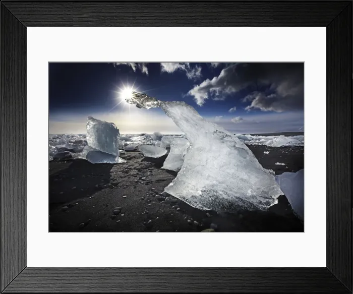 Framed Print : Icebergs on Jokulsarlon Beach, Iceland Framed Print : Icebergs on Jokulsarlon Beach, Iceland