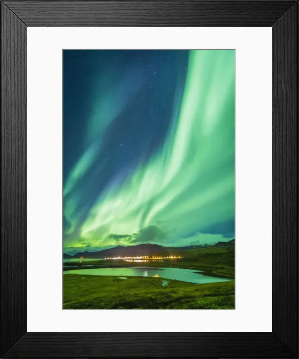 Framed Print : Grundafjordur, Snaefellsness peninsula, Western Iceland. Stars and the northern lights Framed Print : Grundafjordur, Snaefellsness peninsula, Western Iceland. Stars and the northern lights