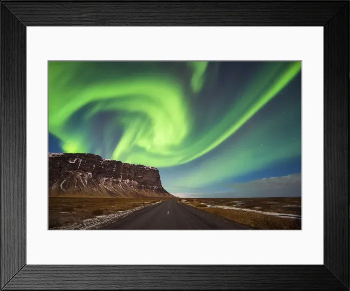 Framed Print : Road to Aurora, Iceland Framed Print : Road to Aurora, Iceland