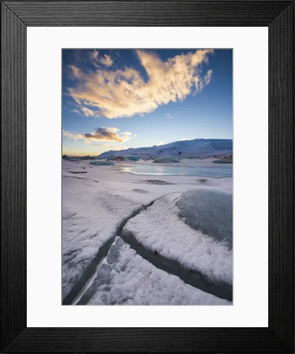 Framed Print : Fjallsarlon at Sunset, Iceland Framed Print : Fjallsarlon at Sunset, Iceland