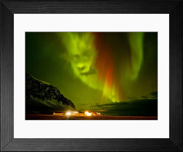 Framed Print : Angry Aurora Face, Hali, Iceland Framed Print : Angry Aurora Face, Hali, Iceland