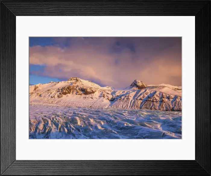 Framed Print : Svinafellsjokull Glacier at Sunset, Iceland Framed Print : Svinafellsjokull Glacier at Sunset, Iceland