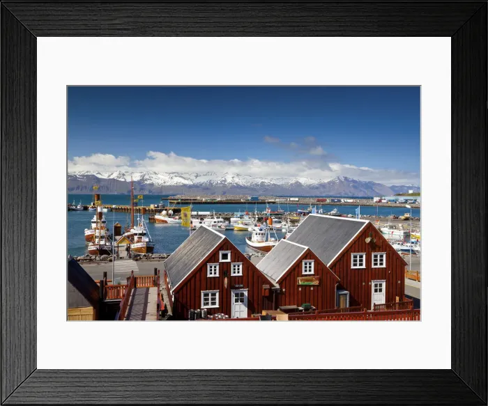 Framed Print : View over Husavik Harbour, Iceland Framed Print : View over Husavik Harbour, Iceland